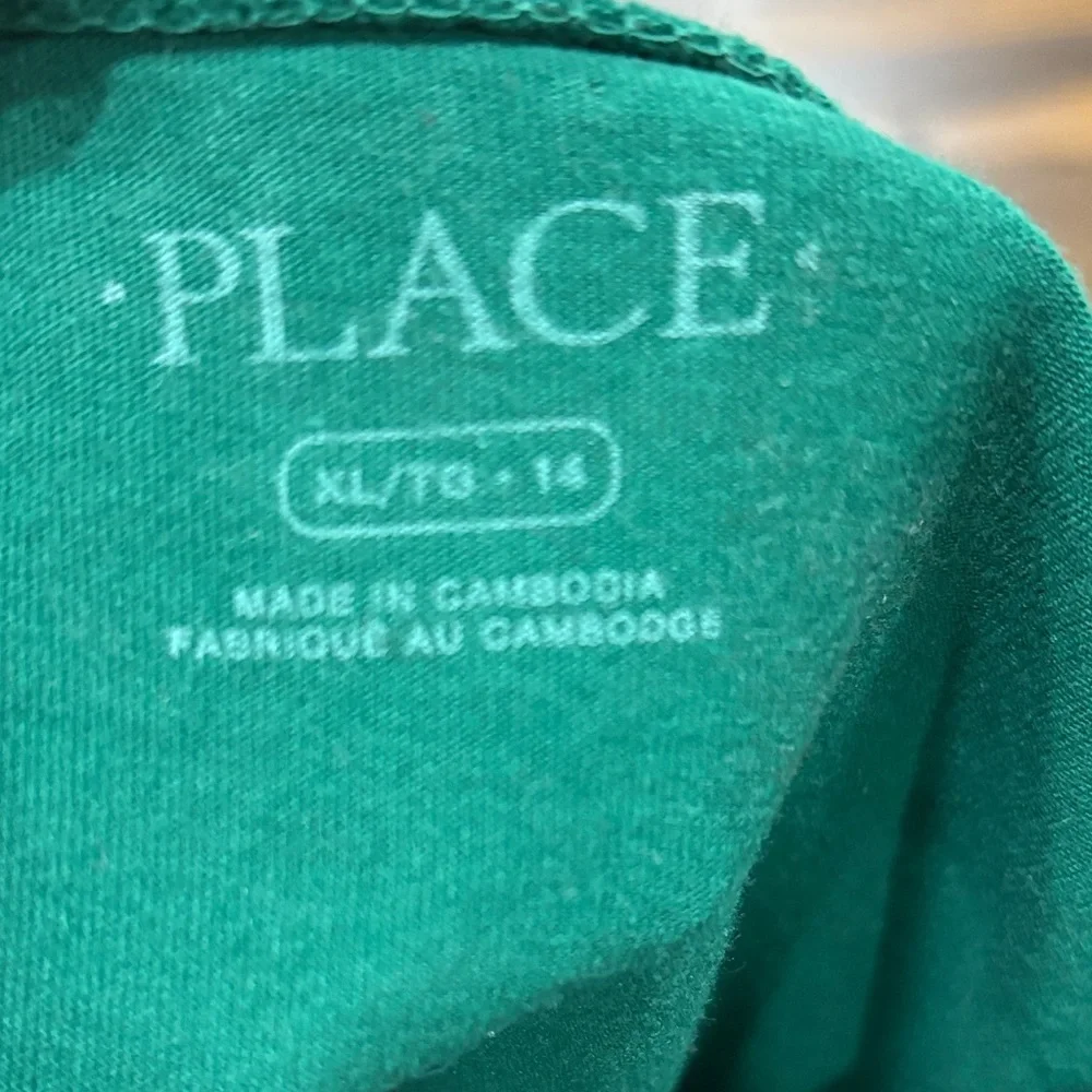 The Children’s Place long sleeve Green Moose Graphic shirt size 14
